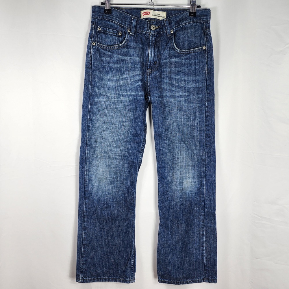 Levis 569 Loose Straight Jeans Boys 16 Reg Denim Blue Casual Relaxed Fit 30x26